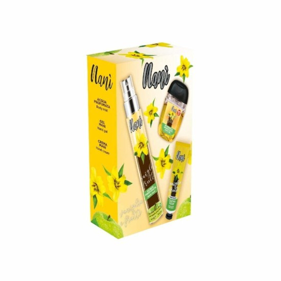 NANI' Cofanetto Acqua Profumata+ Gel Mani+ Crema Mani Vaniglia e Frutti NANI' Cofanetto Acqua Profumata+ Gel Mani+ Crema Mani Vaniglia e Frutti