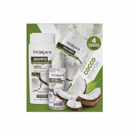 VitalCare Kit Cocco Vitamins Shampooo + Cristalli + Maschere VitalCare Kit Cocco Vitamins Shampooo + Cristalli + Maschere